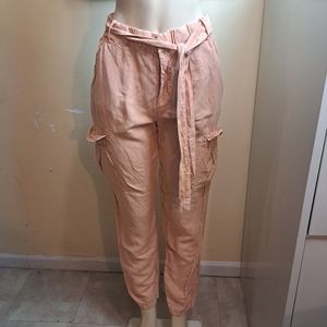✅️2 X $12 YFB cargo linen blend pants L